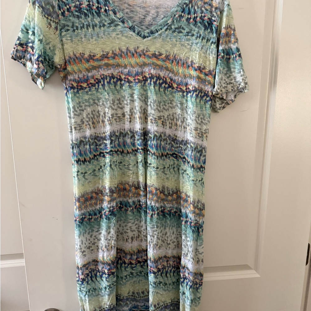 David Cline Blue and Green Patterned Dress or cover up.